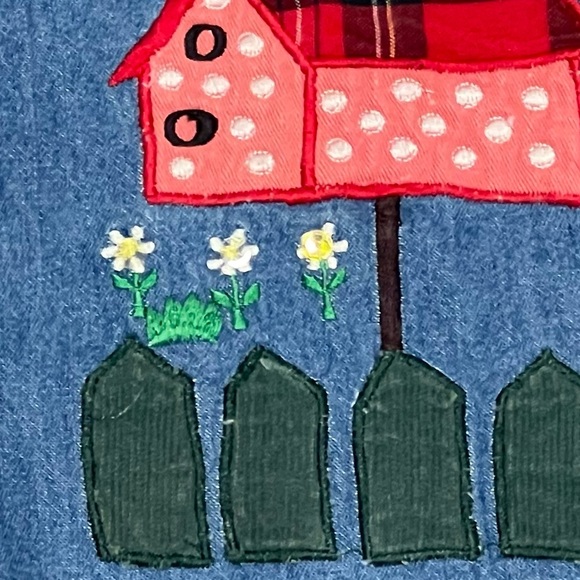 VTG 80s Country Wear Denim Patchwork Butterfly Shirt Size 8 S or M Bird Watcher - Picture 4 of 12